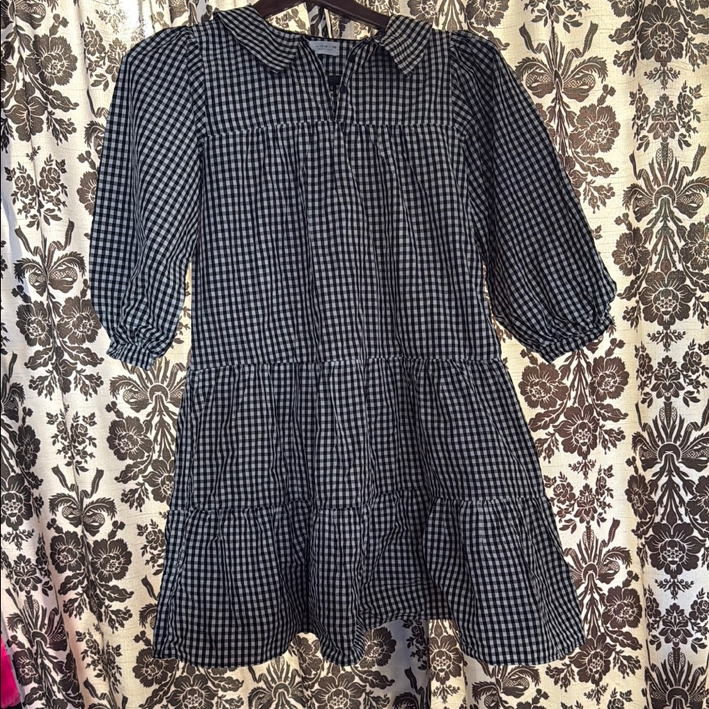 Zara Black and White Gingham Dress